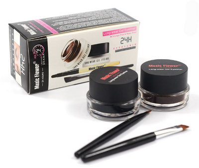 2 in 1 Coffee + Black Gel Eyeliner Make Up Waterproof Cosmetics Set