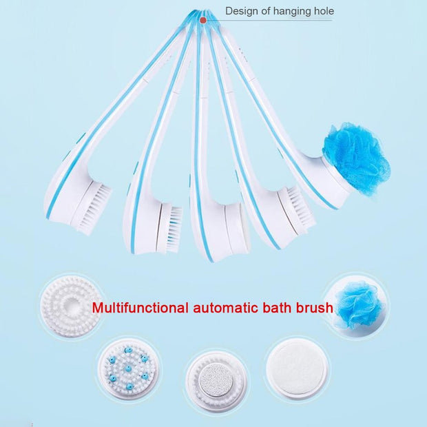 5 In 1 Electric Shower Brush Exfoliation Spin Spa Massage